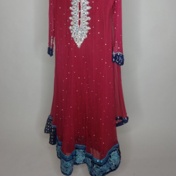 Long Dress Desi Pakistani /  Indian Dress Small (3 pcs) - Picture 2 of 7